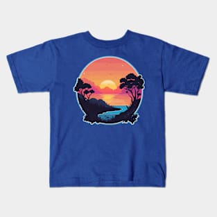 sunset heart Kids T-Shirt